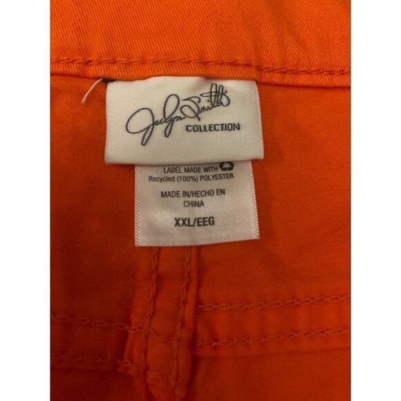 NWT Jaclyn Smith, women’s coral/orange high elastic waist straight leg pants XXL - Picture 7 of 10